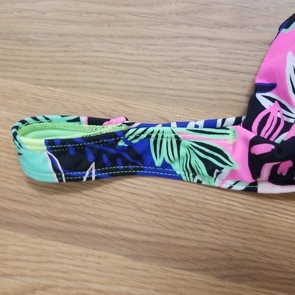 NO Boundaries Swim Bikini Set Top Bottoms Neon Zebra Print Abstract NEW - Picture 4 of 10